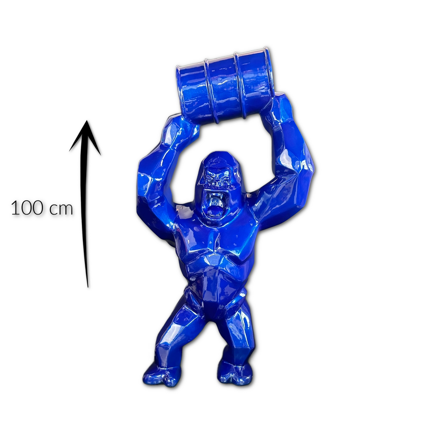 Escultura Gorila Con Barril